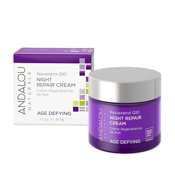 Andalou Age Defying Resveratrol Q10 Night Repair Cream 1.7oz - Picture 1 of 3